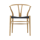 CH24 Wishbone Chair: Black + Lacquered Oak