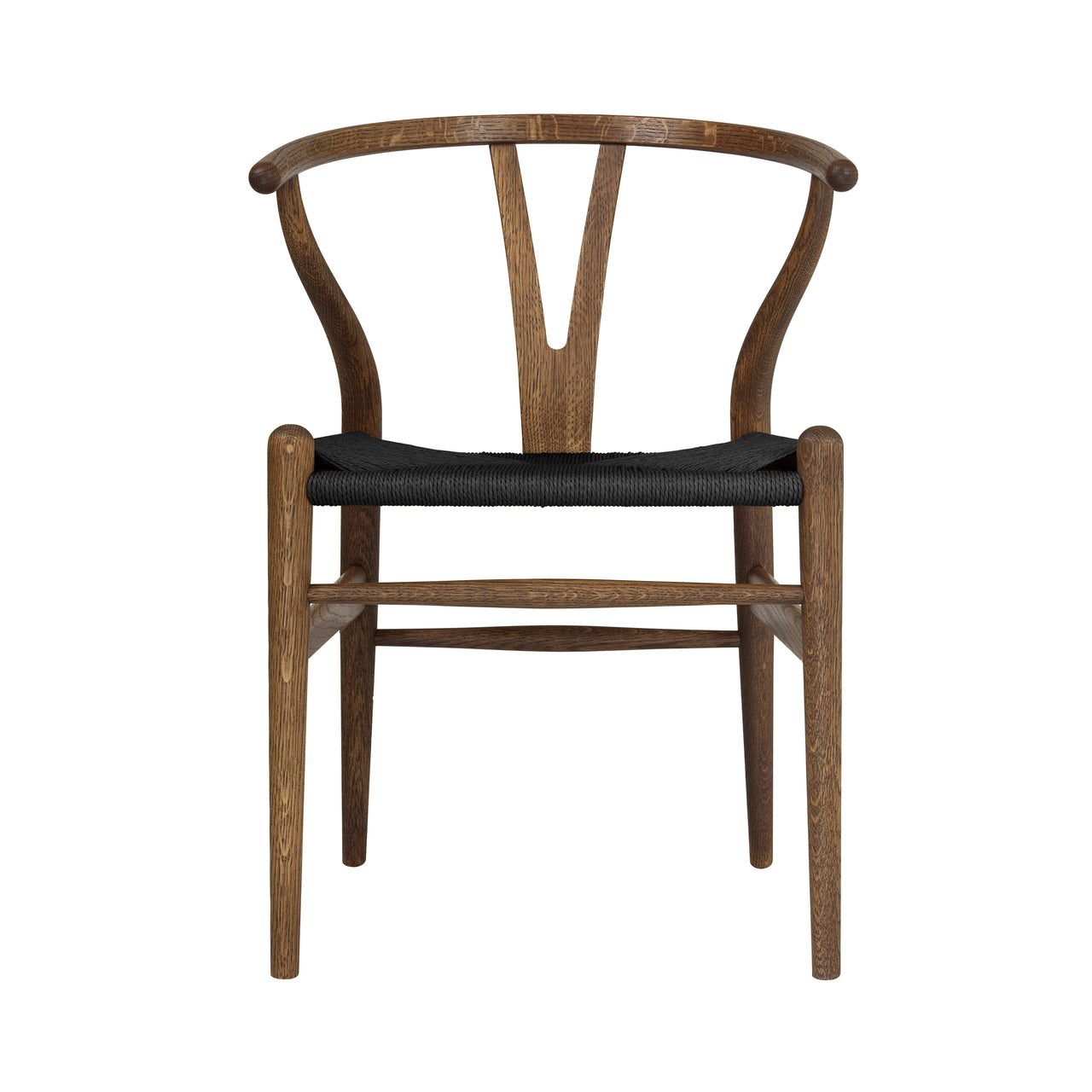 CH24 Wishbone Chair: Black + Smoked Oiled Oak