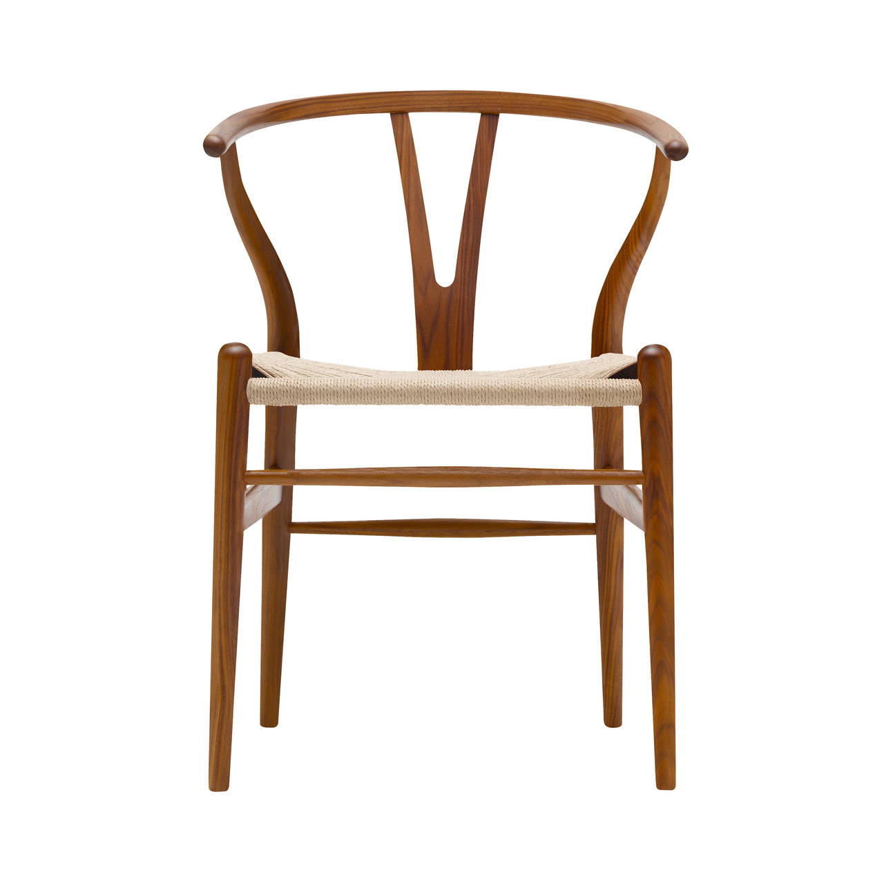CH24 Wishbone Chair: Natural + Lacquered Walnut