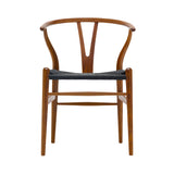 CH24 Wishbone Chair: Black + Lacquered Walnut