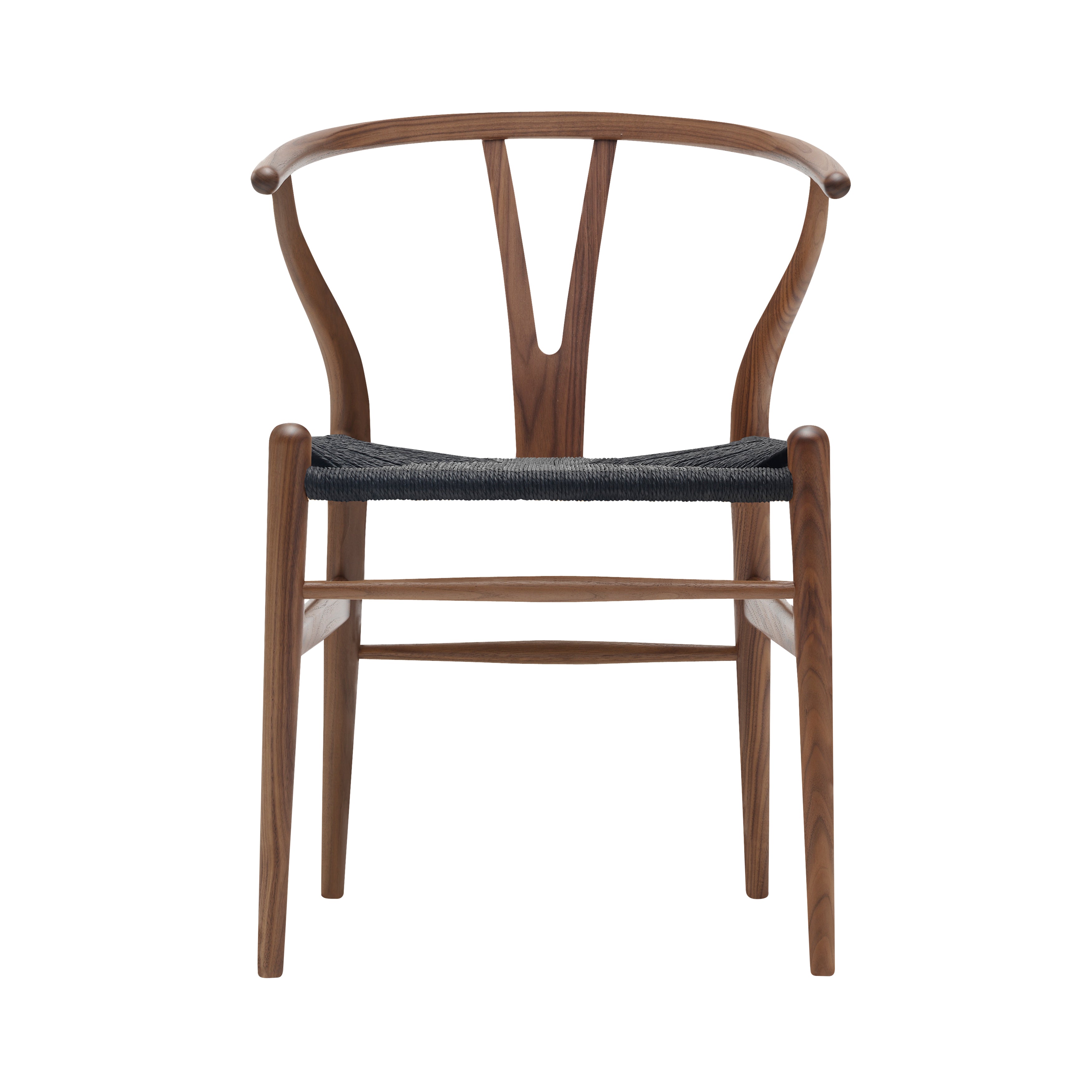 CH24 Wishbone Chair: Black + Oiled Walnut