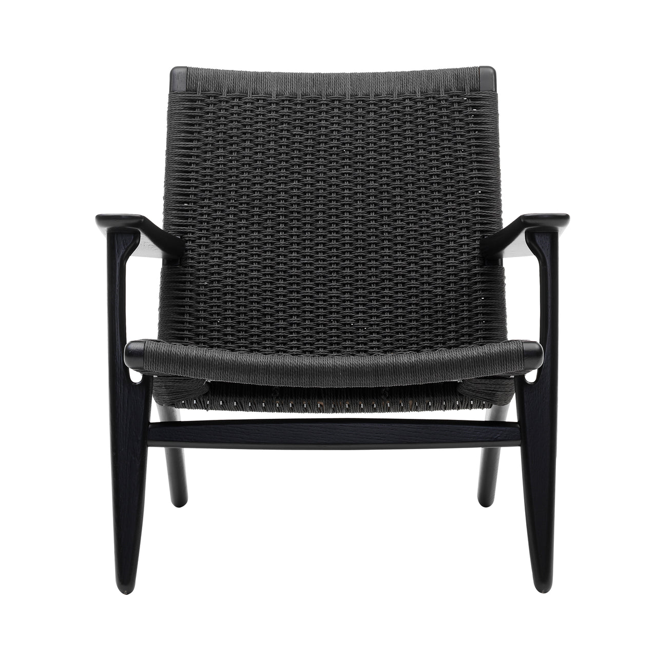 CH25 Lounge Chair: Black + Black Oak