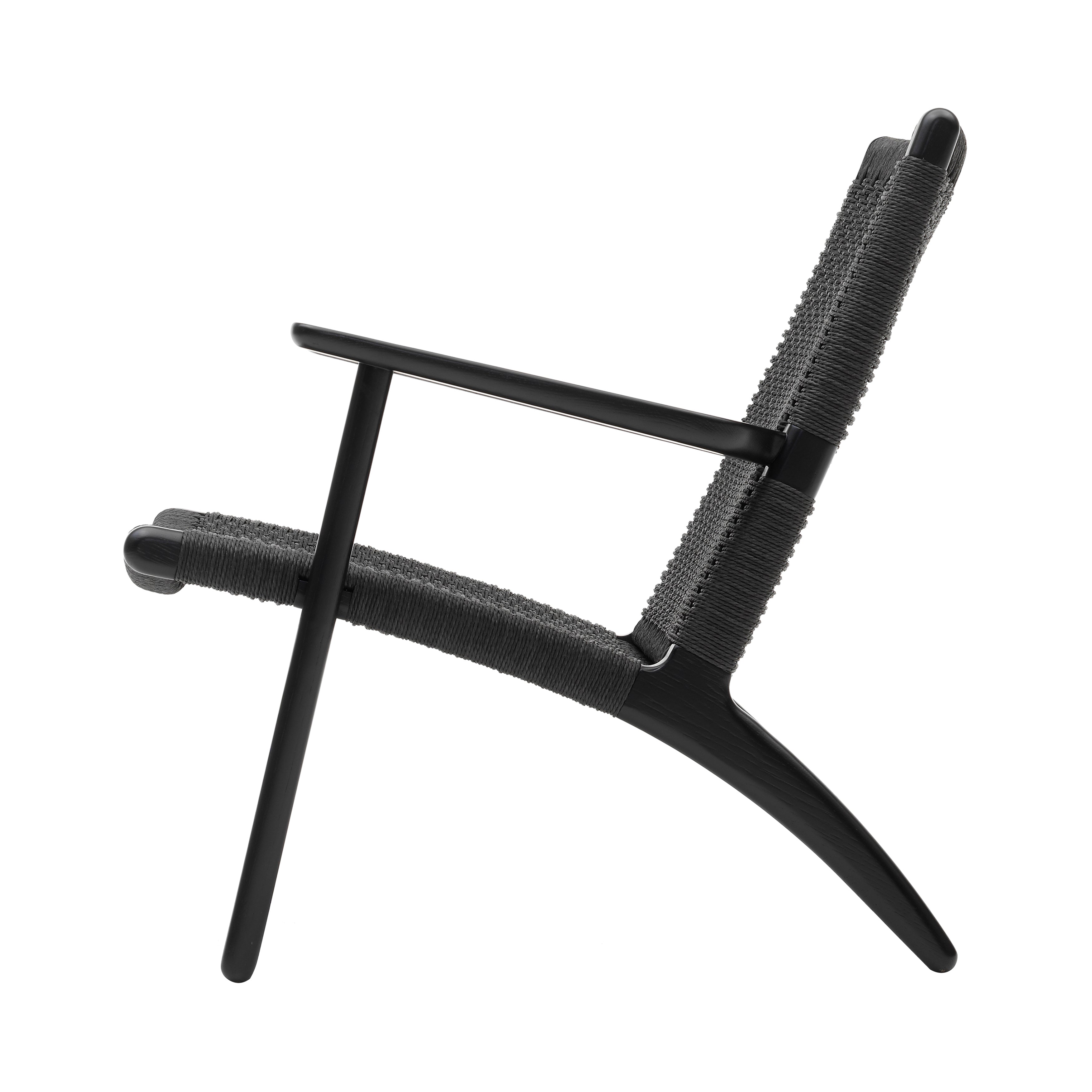 CH25 Lounge Chair: Black + Black Oak