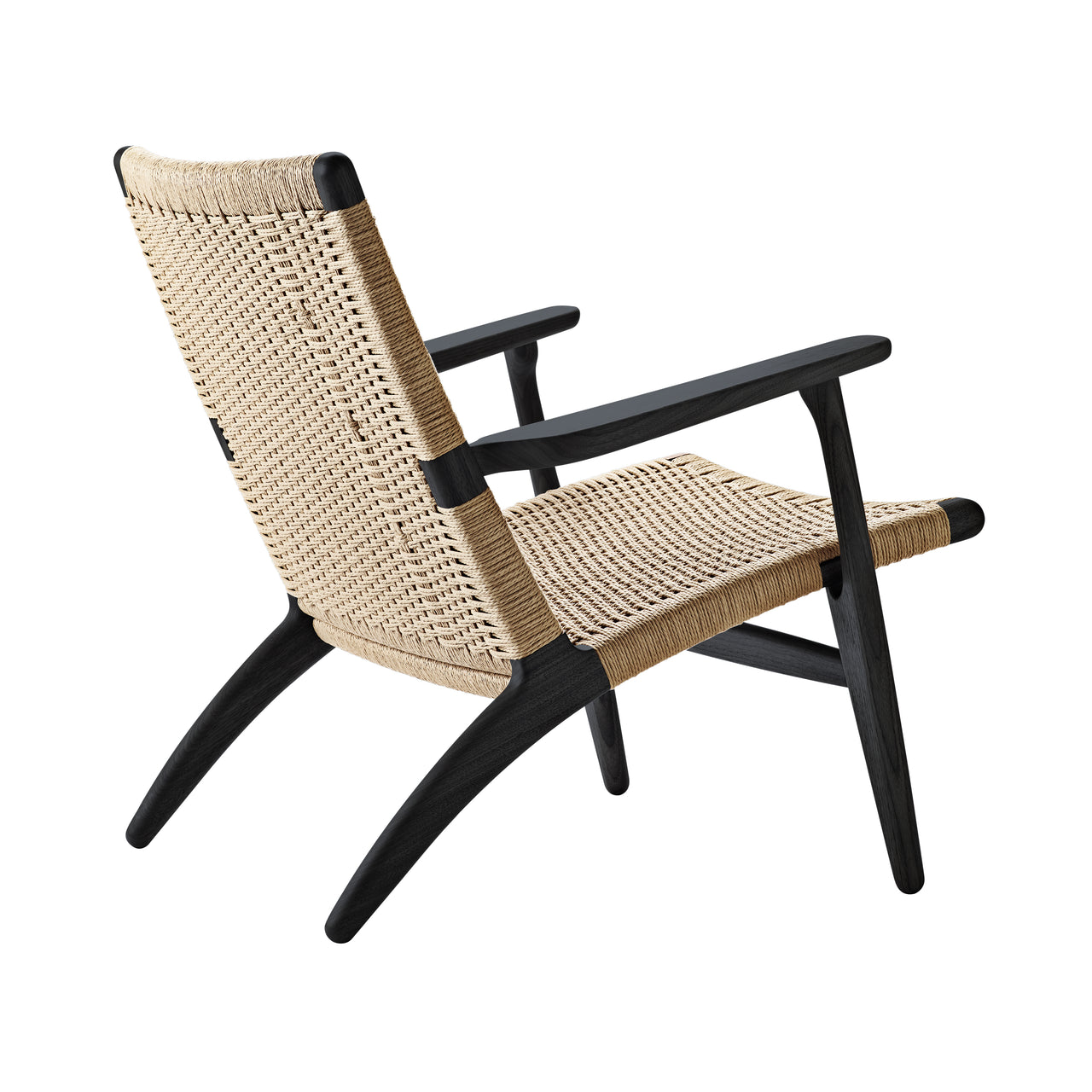 CH25 Lounge Chair: Natural + Black Oak
