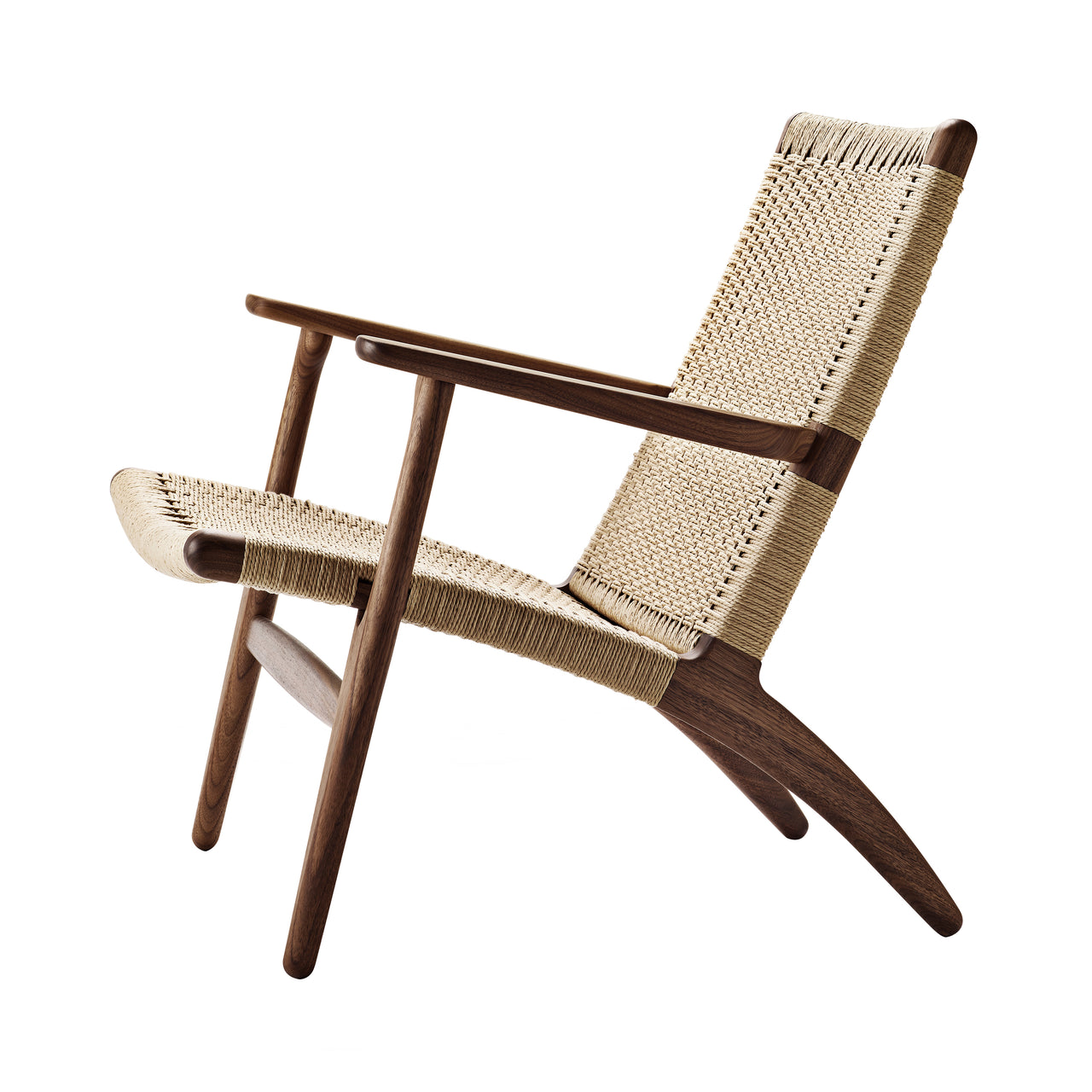 CH25 Lounge Chair: Natural + Oiled Walnut