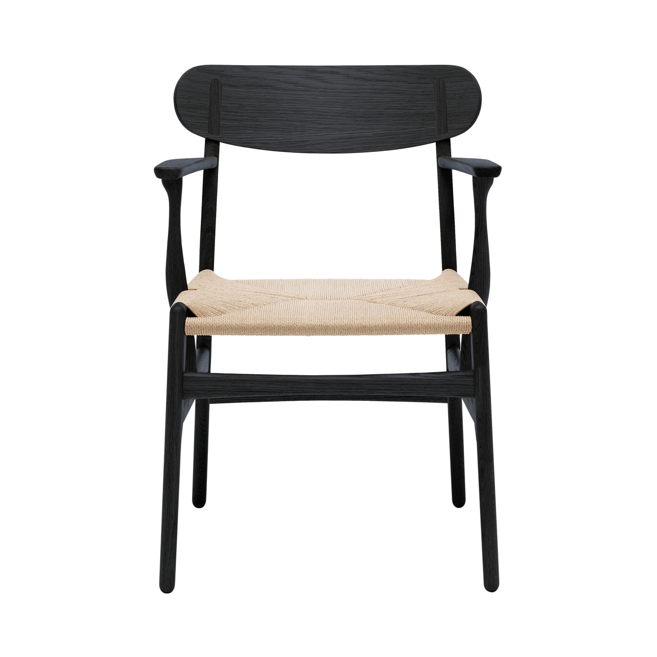 CH26 Dining Chair: Natural + Black Oak + Without Cushion