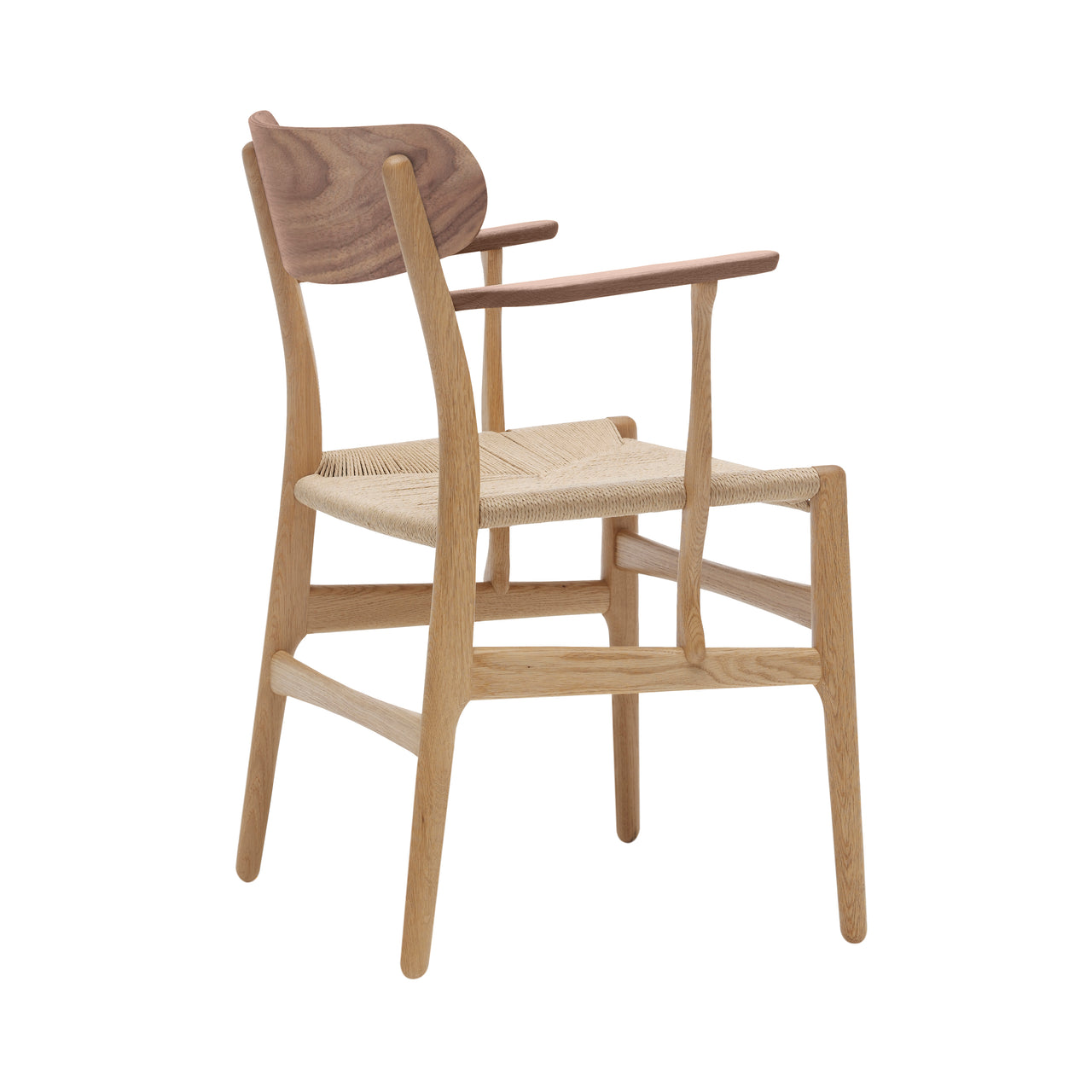 CH26 Dining Chair: Natural + Oiled Oak + Walnut + Without Cushion
