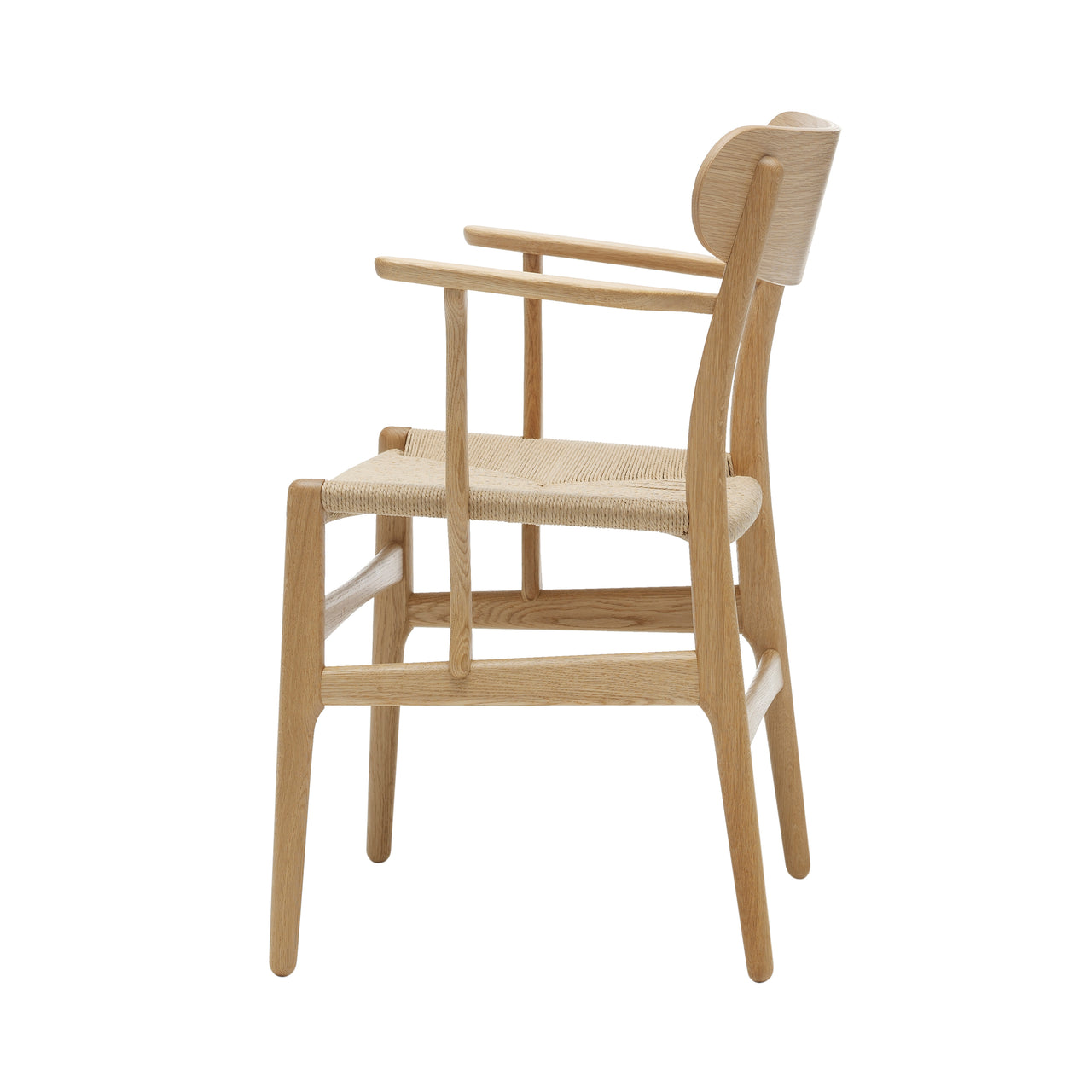 CH26 Dining Chair: Natural + Oiled Oak + Walnut + Without Cushion