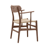 CH26 Dining Chair: Natural + Oiled Walnut + Without Cushion