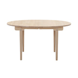 CH337 Dining Table: Soaped Oak + Without Leaf