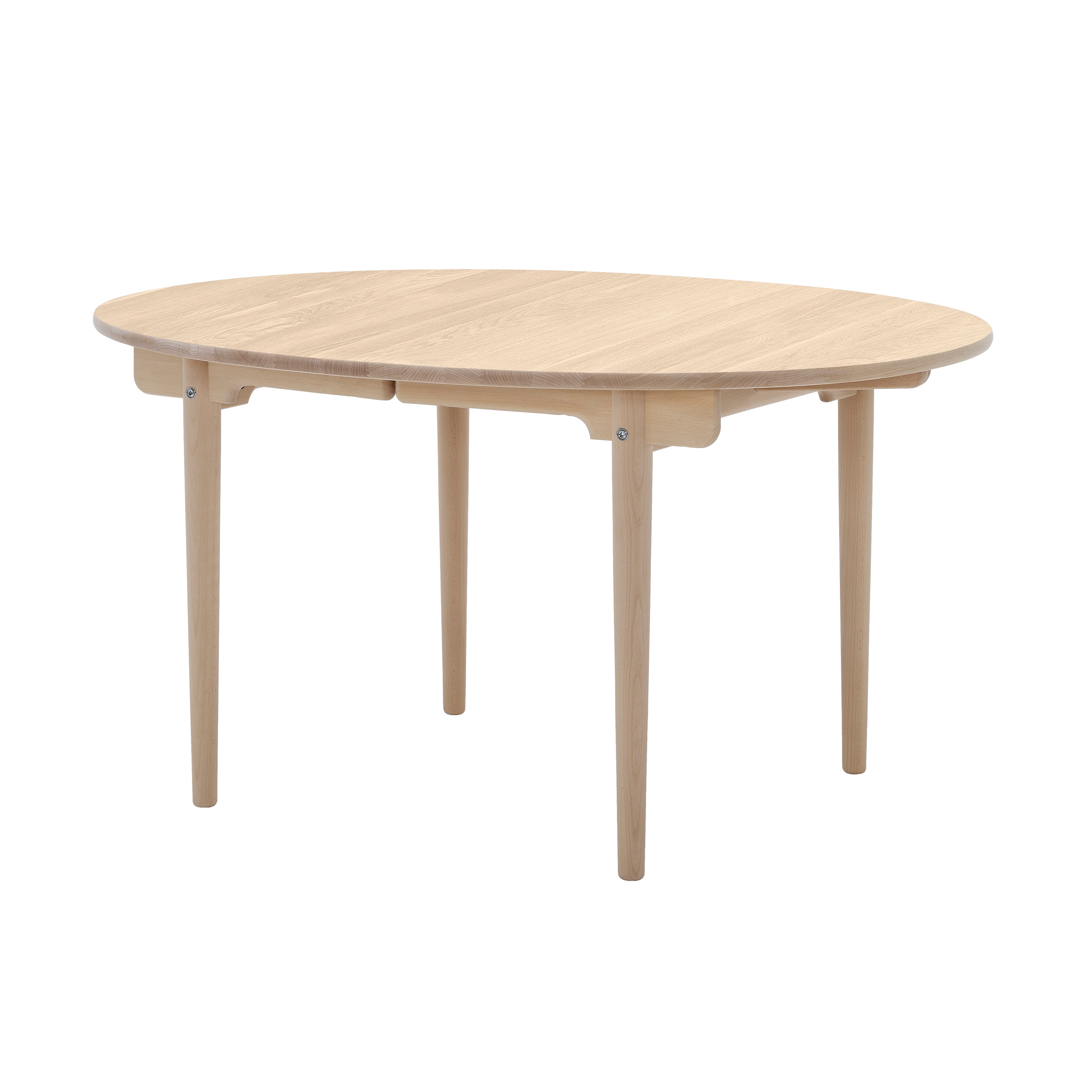 CH337 Dining Table: White Oiled Oak + Without Leaf