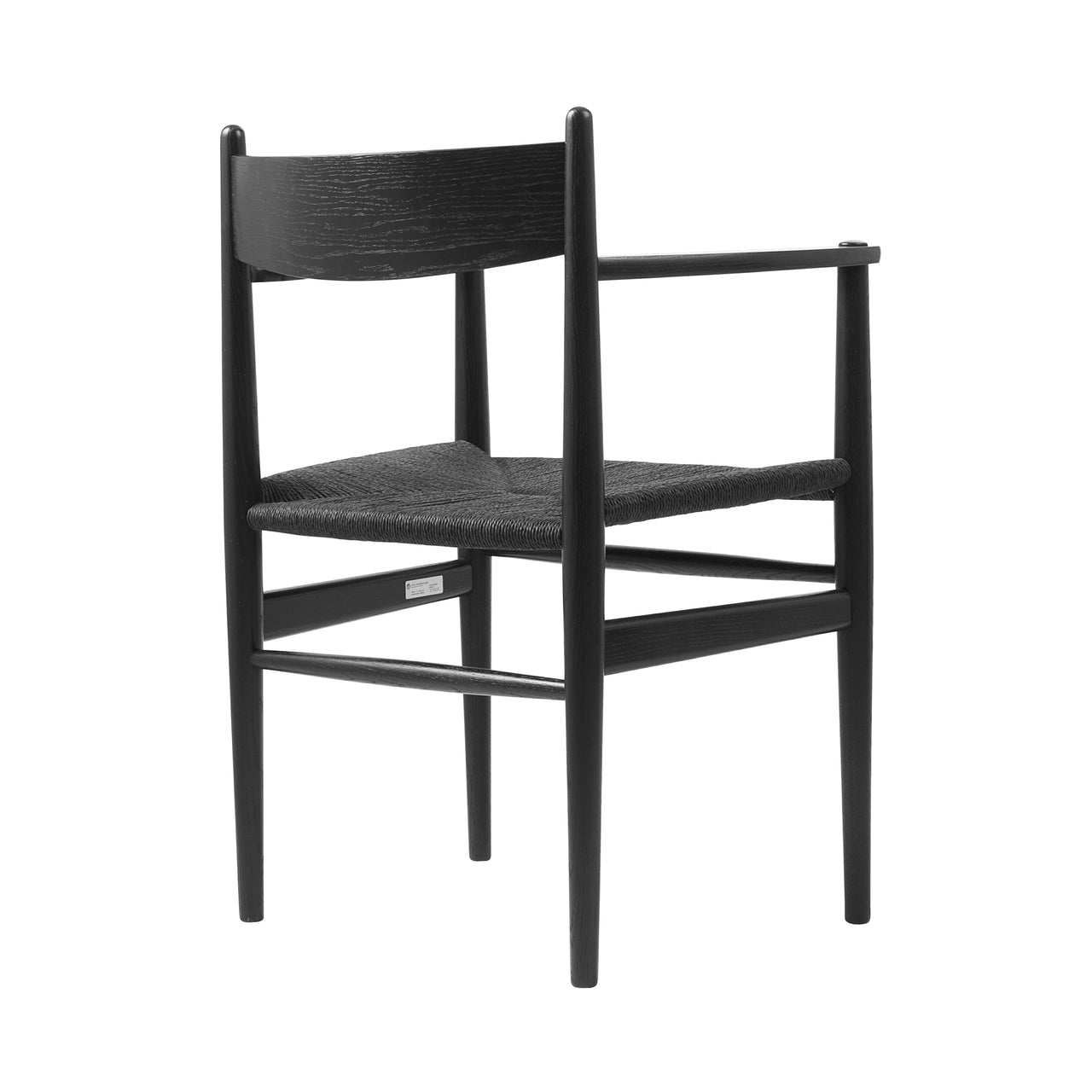 CH37 Dining Chair: Black + Black Oak