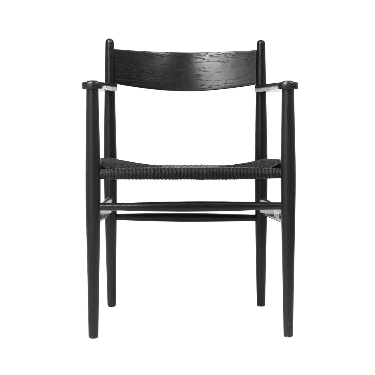 CH37 Dining Chair: Black + Black Oak
