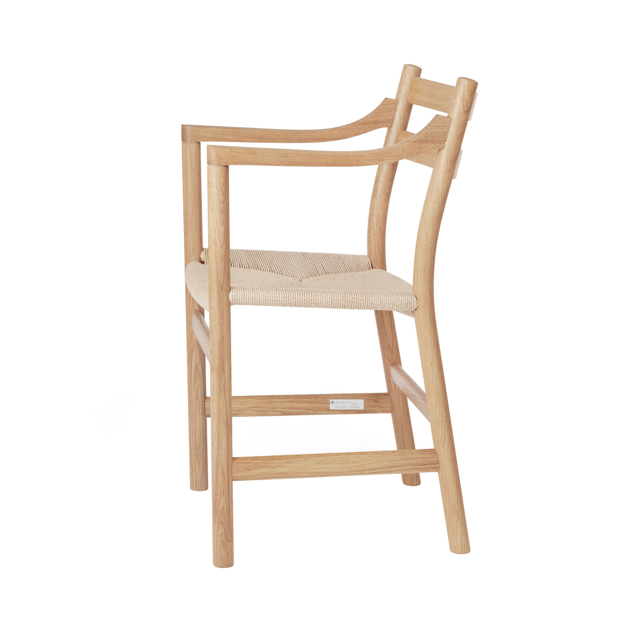 CH46 Armchair: Natural + White Oiled Oak + Without Cushion