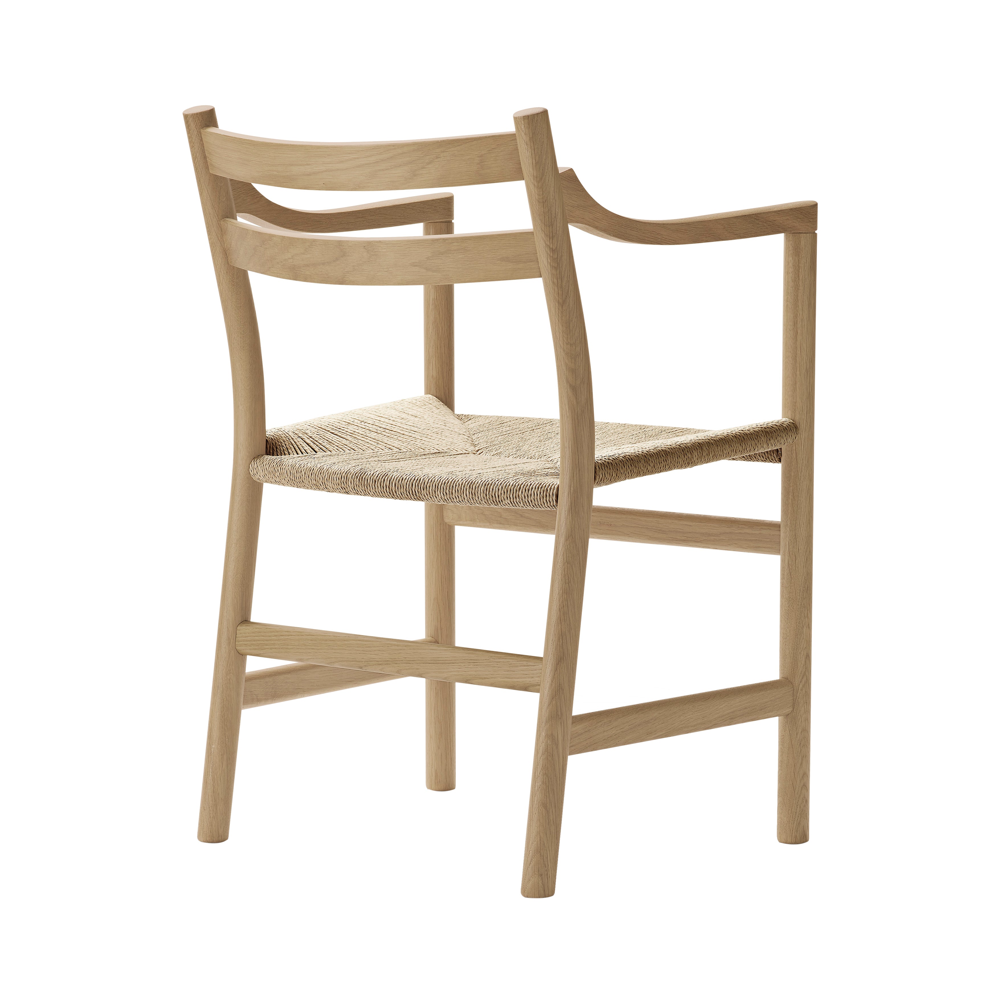 CH46 Armchair: Natural + Soaped Oak + Without Cushion