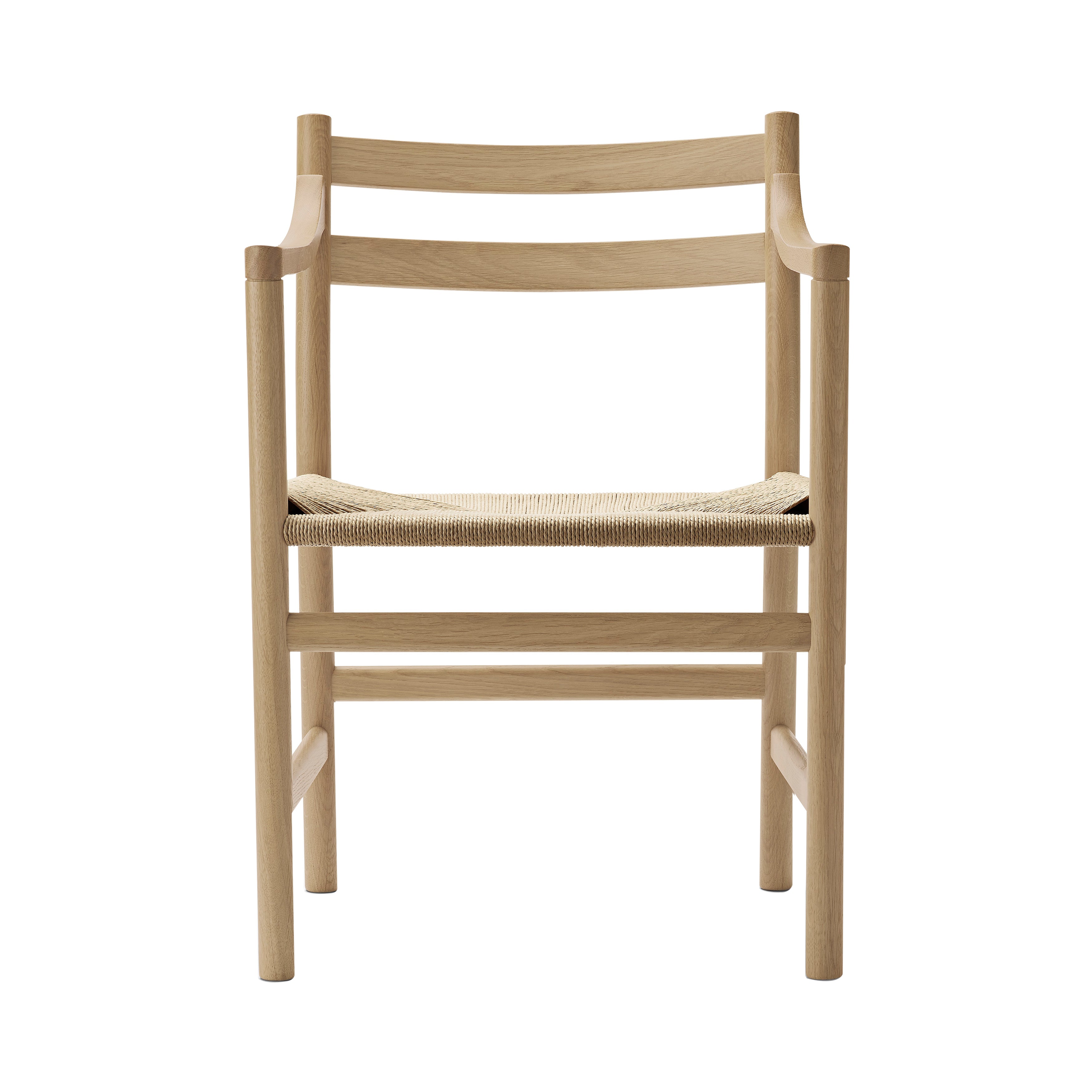 CH46 Armchair: Natural + Soaped Oak + Without Cushion