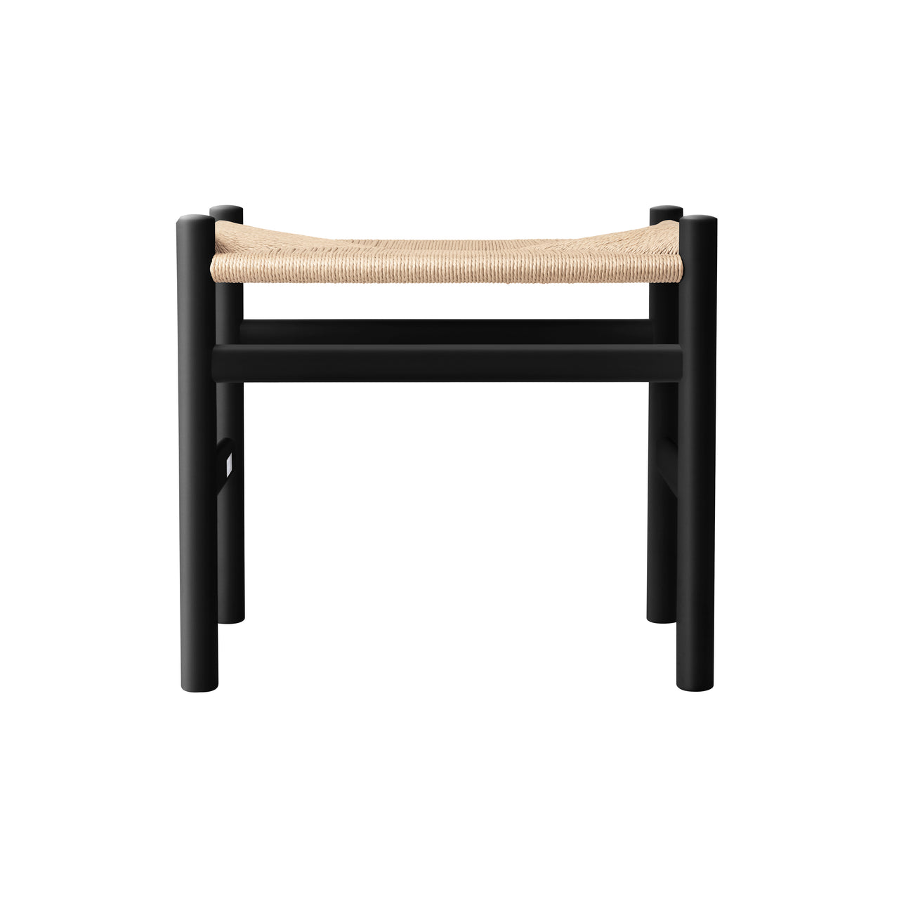 CH53 Footstool: Low + Natural + Black Beech