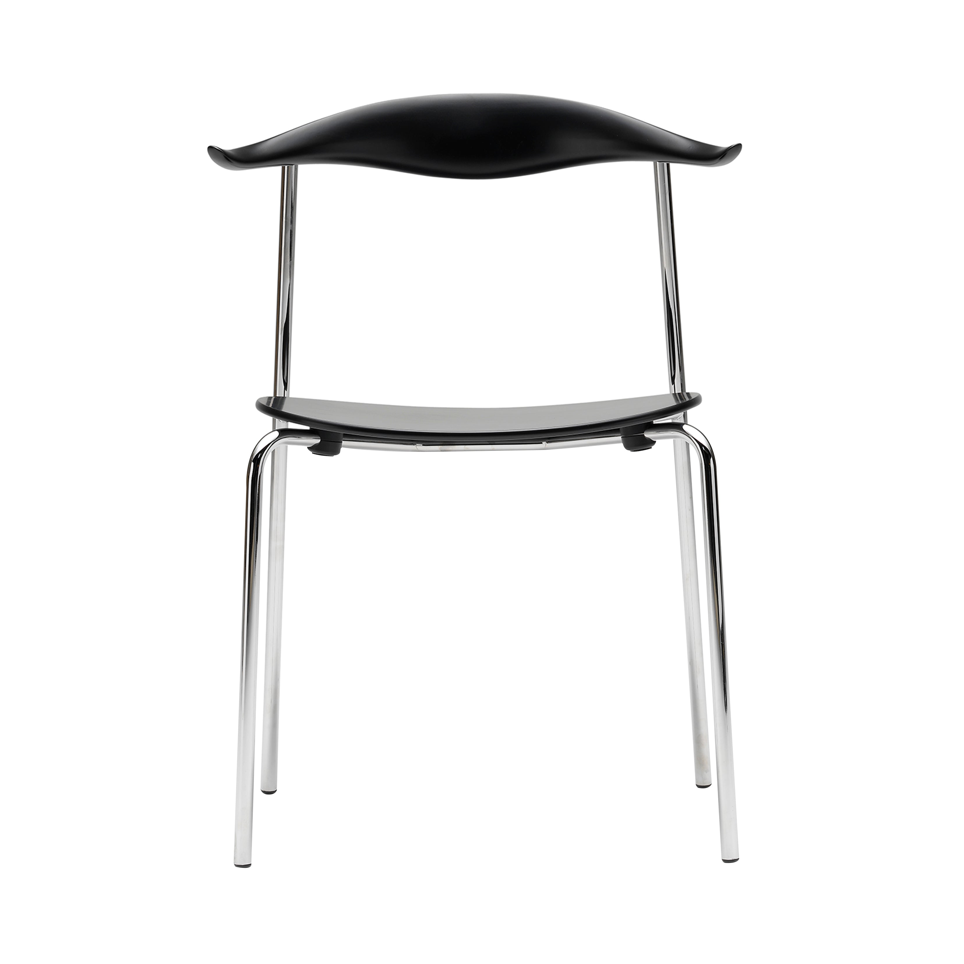 CH88T Dining Chair: Stainless Steel + Black Beech