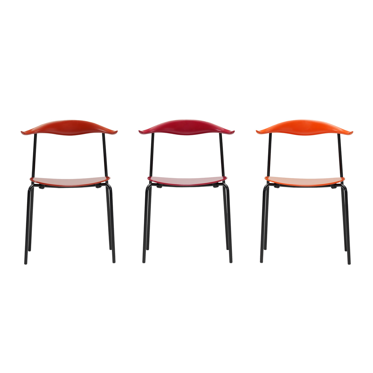 CH88T Dining Chair: Orange Red Beech + Red Brown Beech