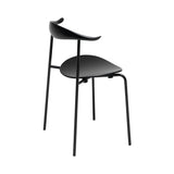 CH88T Dining Chair: Black Powder-Coated Steel + Black Beech