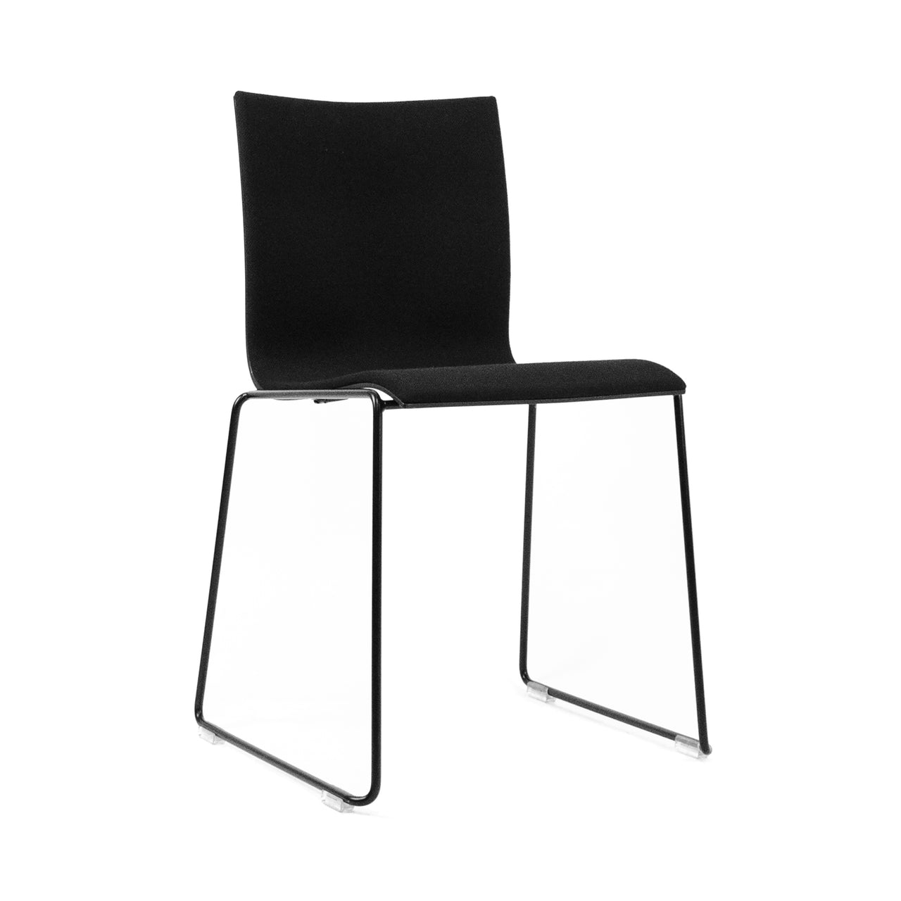 Chairik 107 Chair: Sled Base + Plastic + Black + Polwder Coated Black