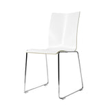 Chairik High 108 Chair: Melamine + White + Polished Chrome