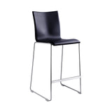 Chairik 119 Counter Chair: Sled Base + Full Upholstered + Polished Chrome