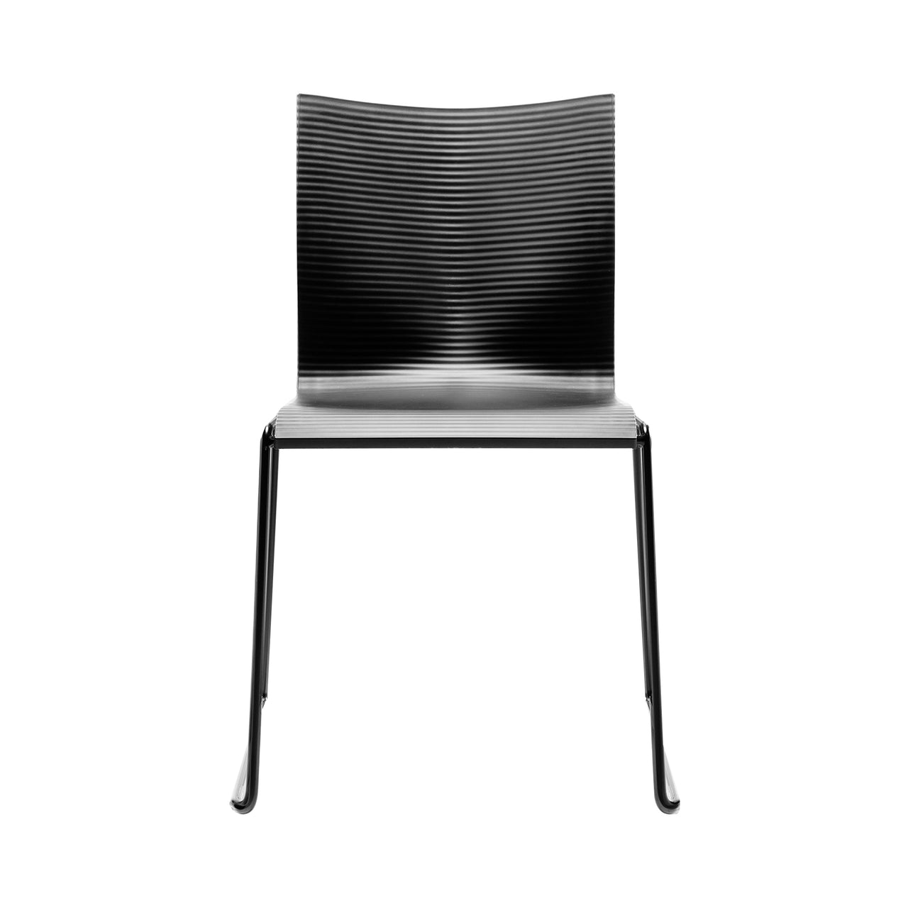 Chairik XL 127 Chair: Sled Base + Pur - Black + Powder Coated Black