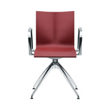 Chairik XL 137 Armchair: 4-Star Base + Pur - Dark Red + Aluminium