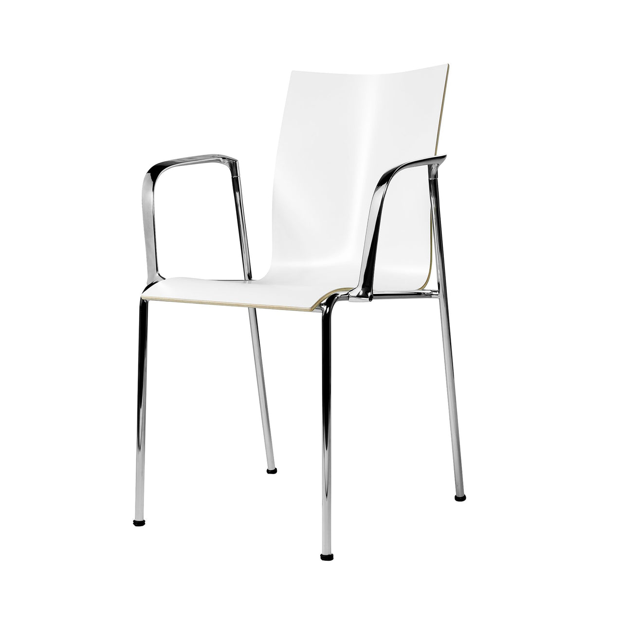 Chairik 110 High Armchair: 4-Legs + Melamine - White