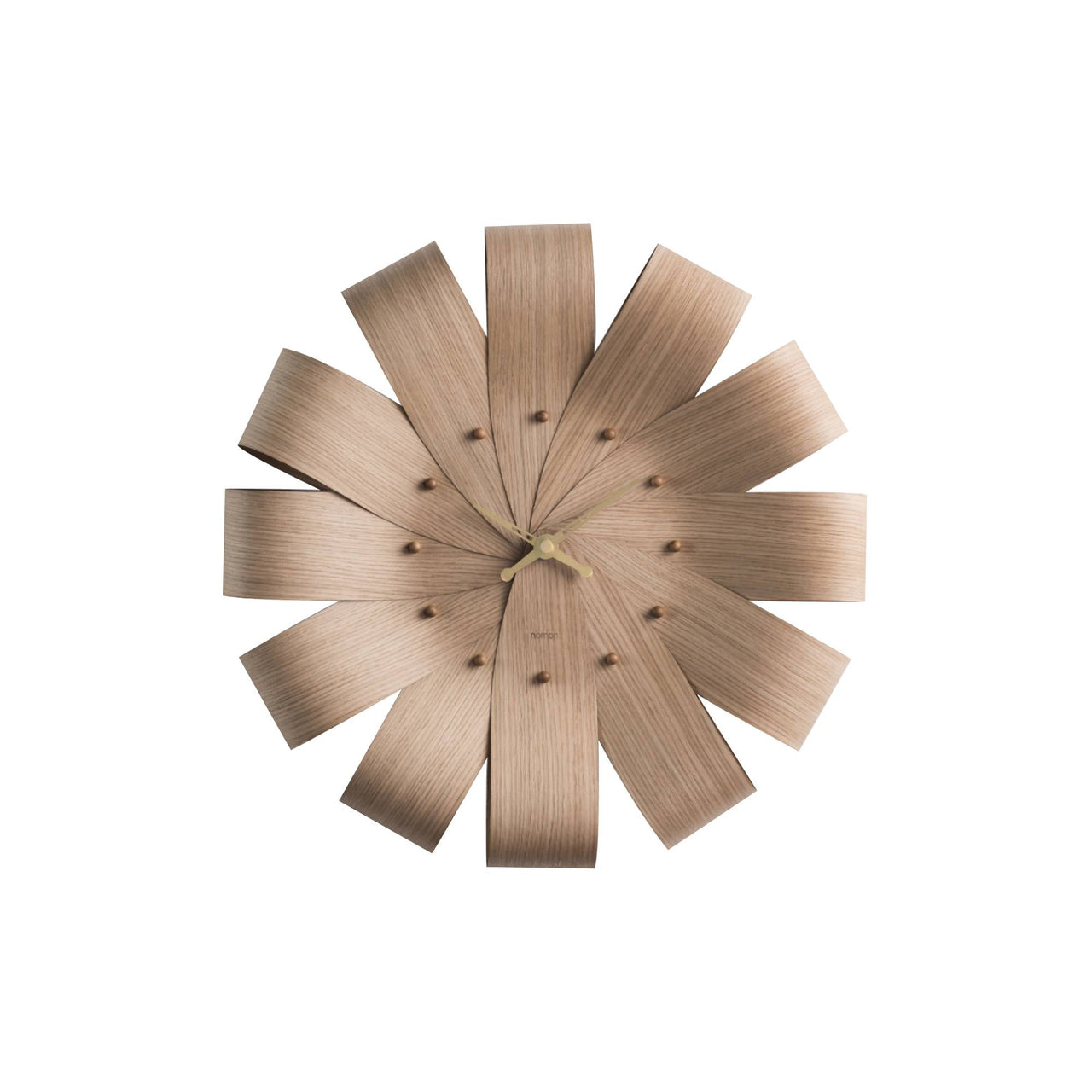 Ciclo Clock: Oak + Polished Brass + Oak