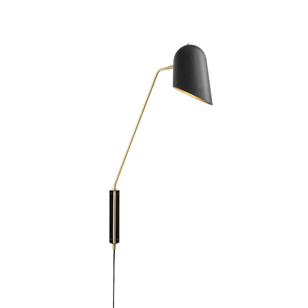 Cliff Wall Lamp: Black + Brass + Softwire