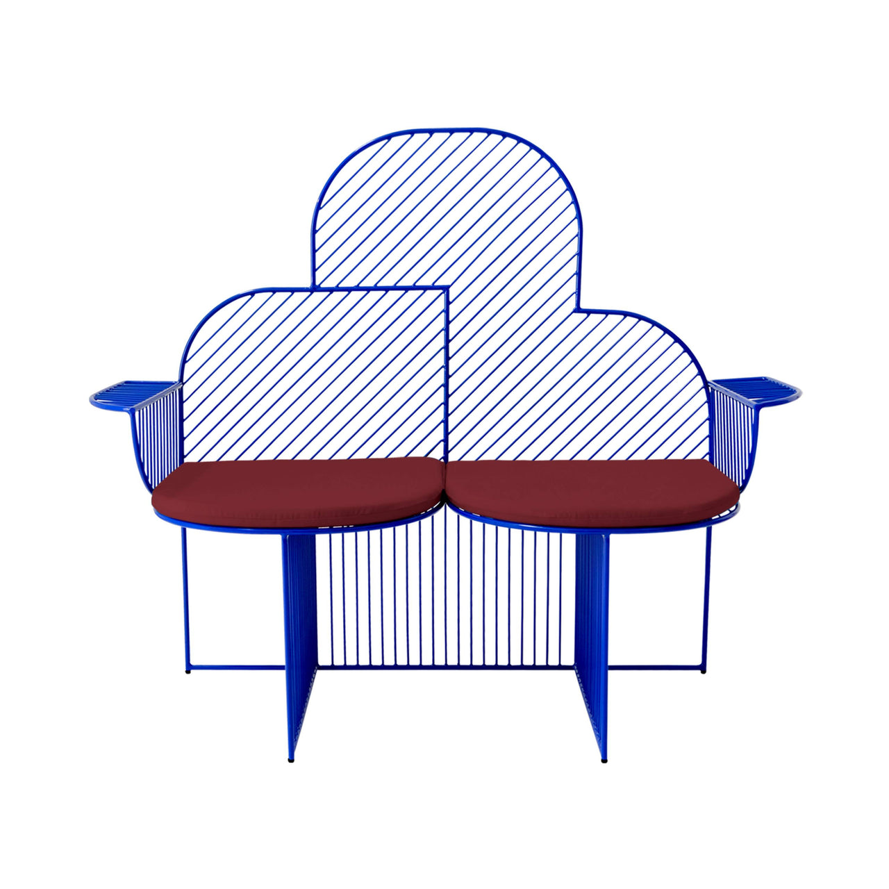 Cloud Bench: Electric Blue + Burgundy  Seat Pad
