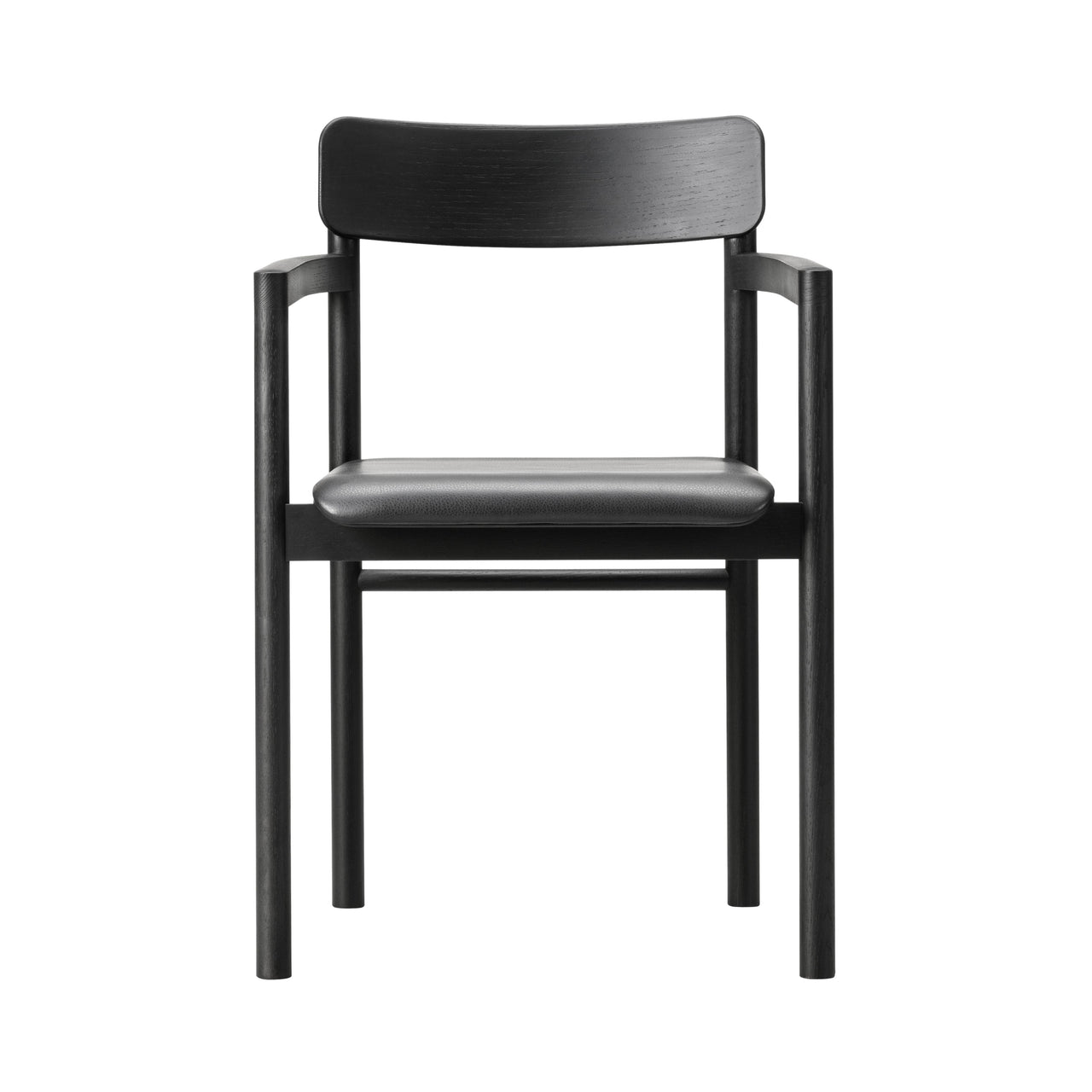 Post Chair: Seat Upholstered + Black Lacquered Oak