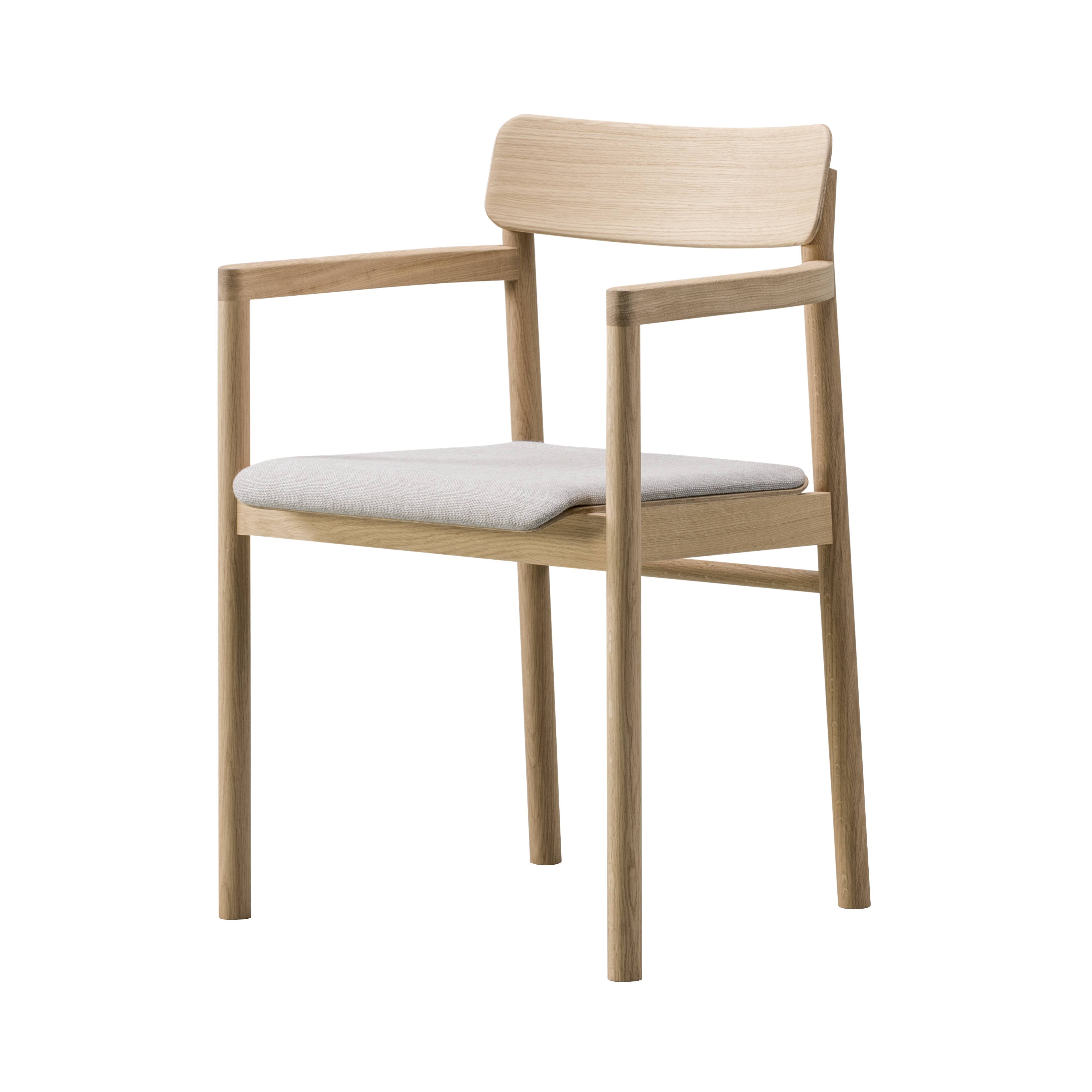 Post Chair: Seat Upholstered + Lacquered Oak