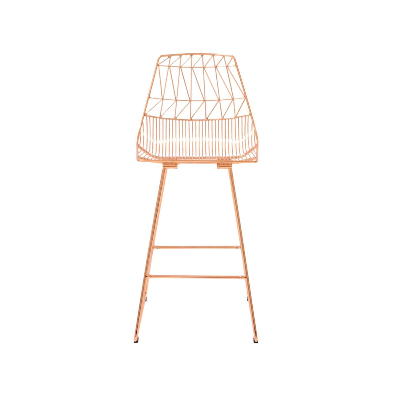 Lucy Bar + Counter Stool: Metallic + Counter + Without Seat Pad
