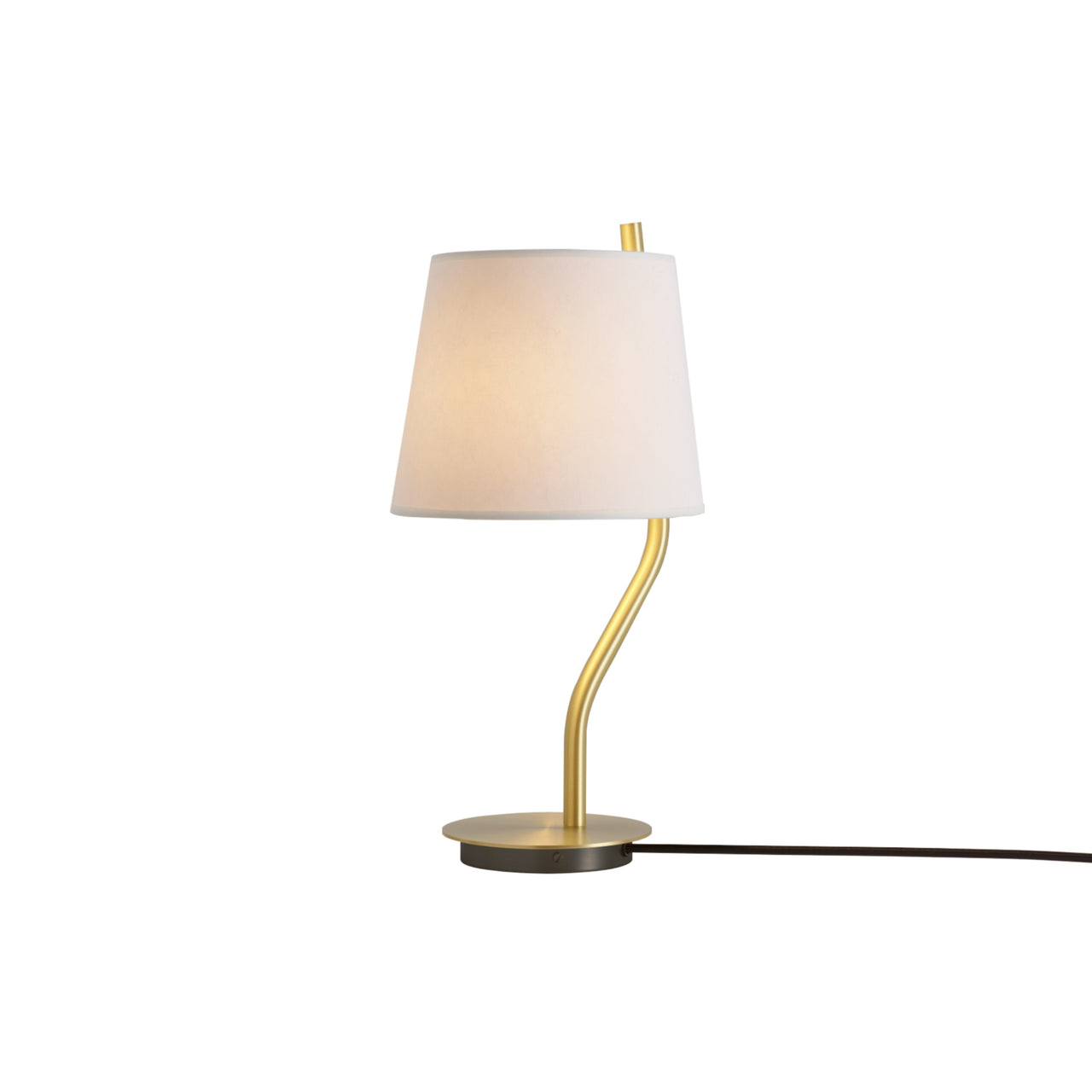 Couture Table Lamp: Satin Brass + Cream