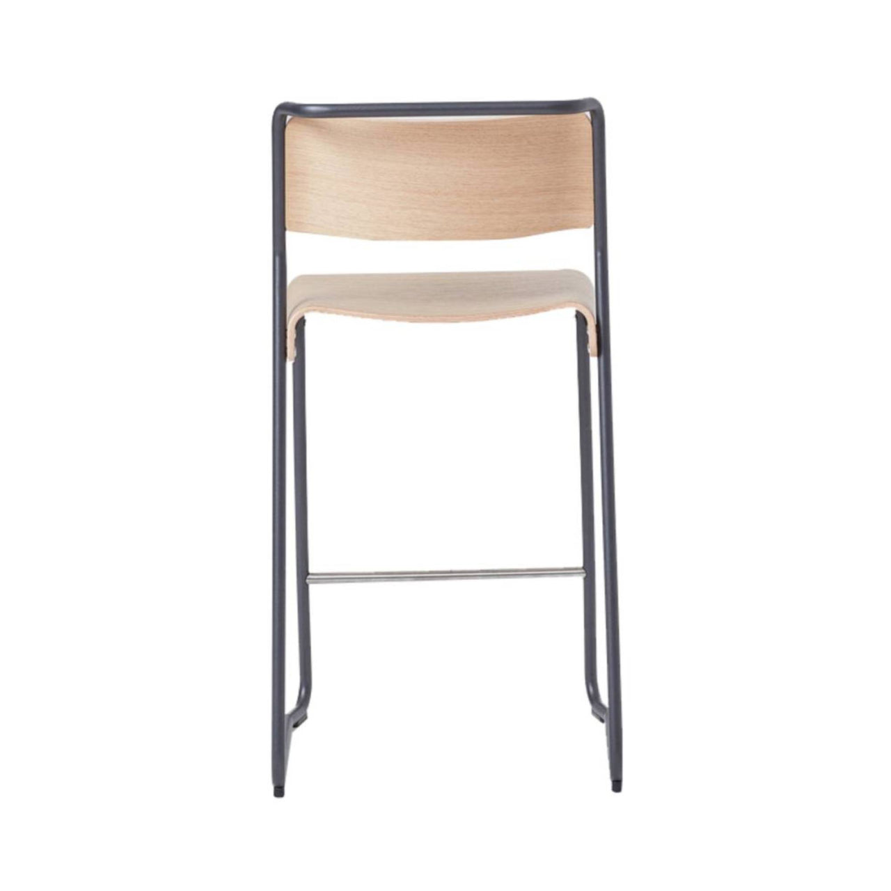 Canteen Utility Counter Stool: Light Oak + Graphite