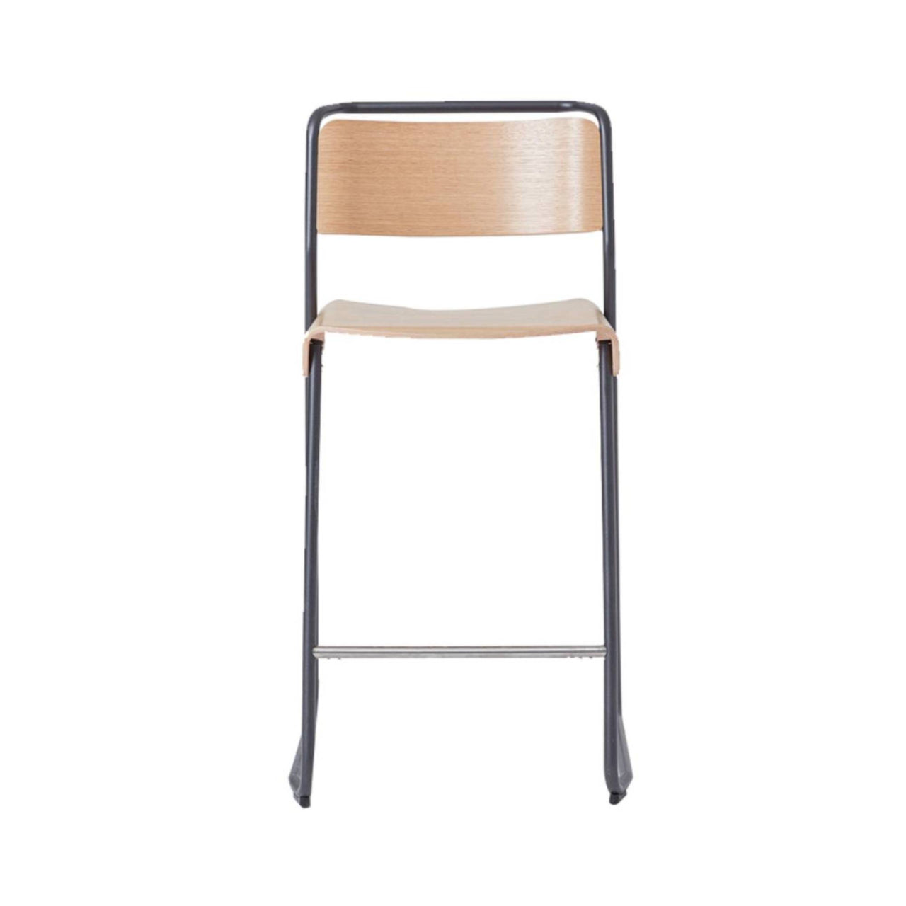 Canteen Utility Counter Stool: Light Oak + Graphite