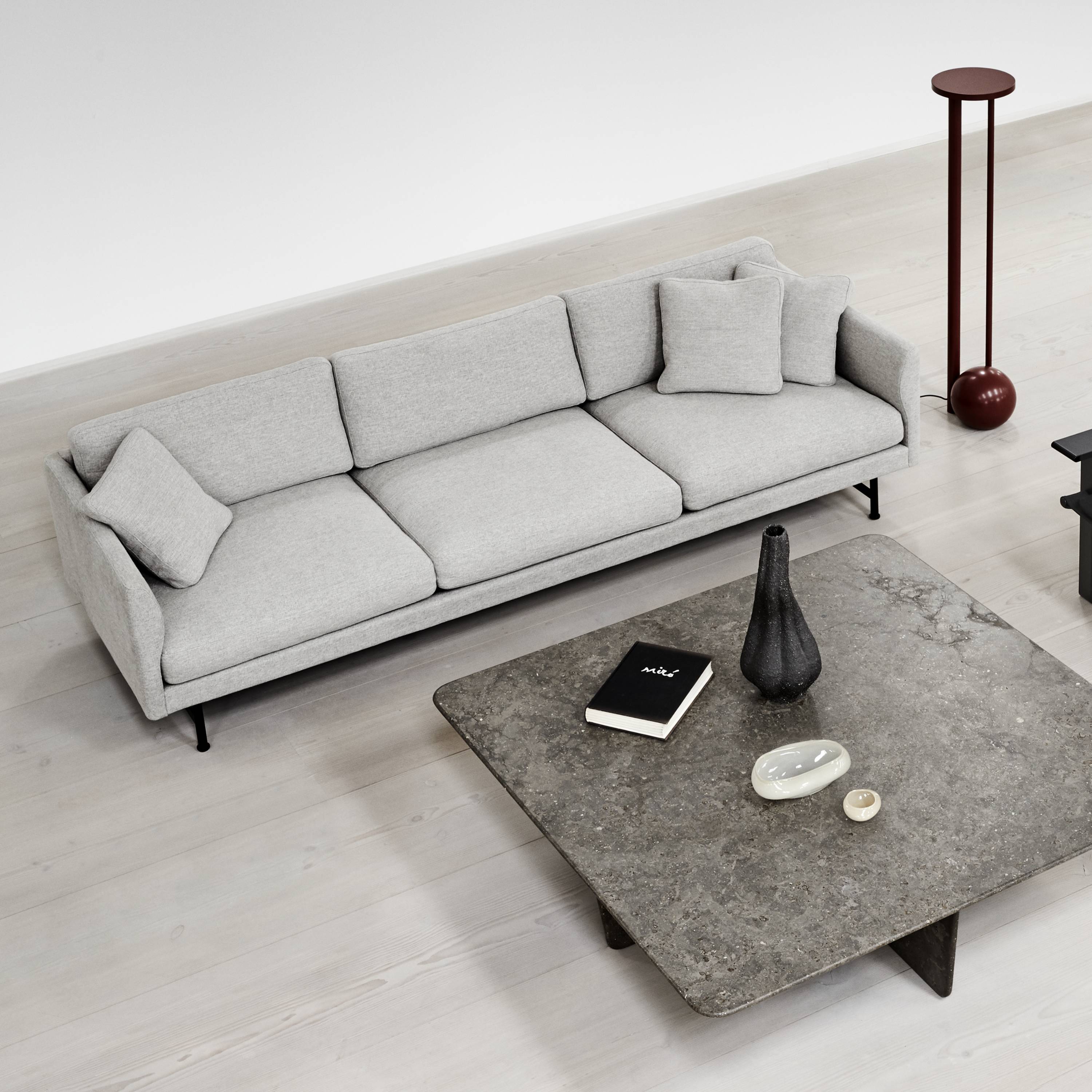 Calmo 3 Seater Sofa: Metal Base