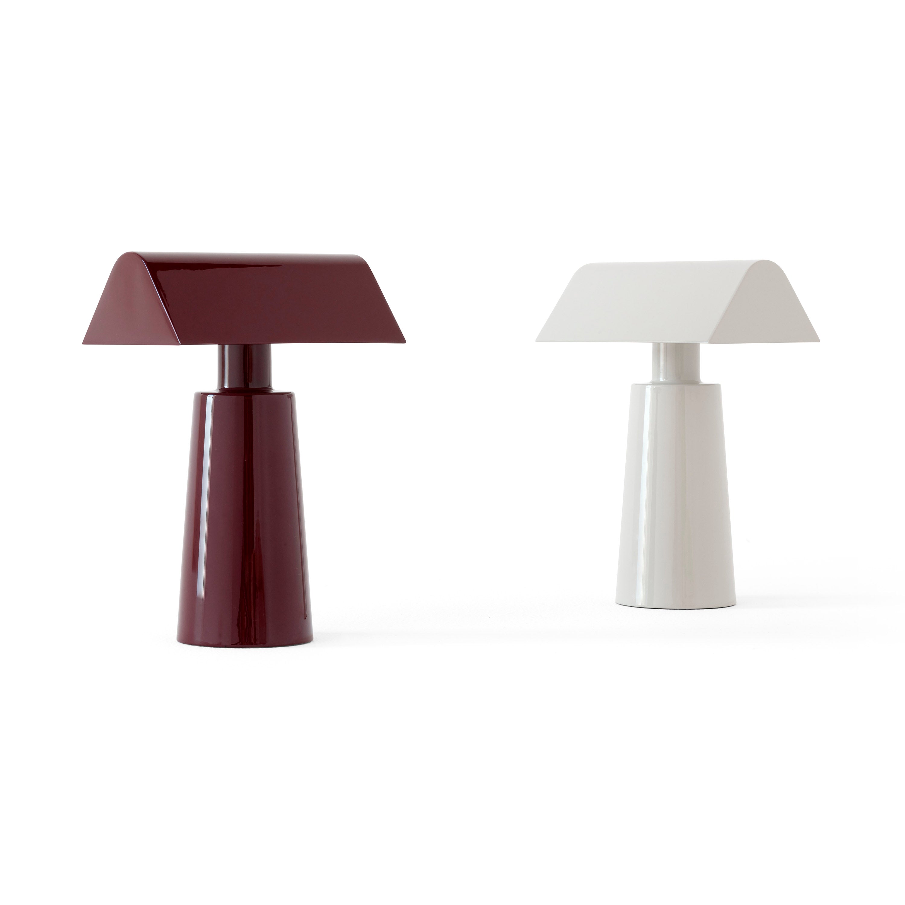 Caret Portable Table Lamp MF1: Dark Burgundy + Silk Grey