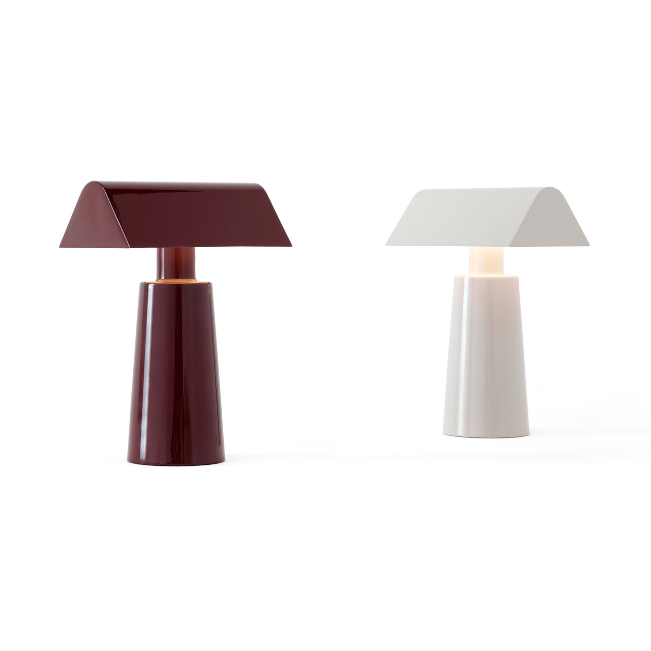 Caret Portable Table Lamp MF1: Dark Burgundy + Silk Grey