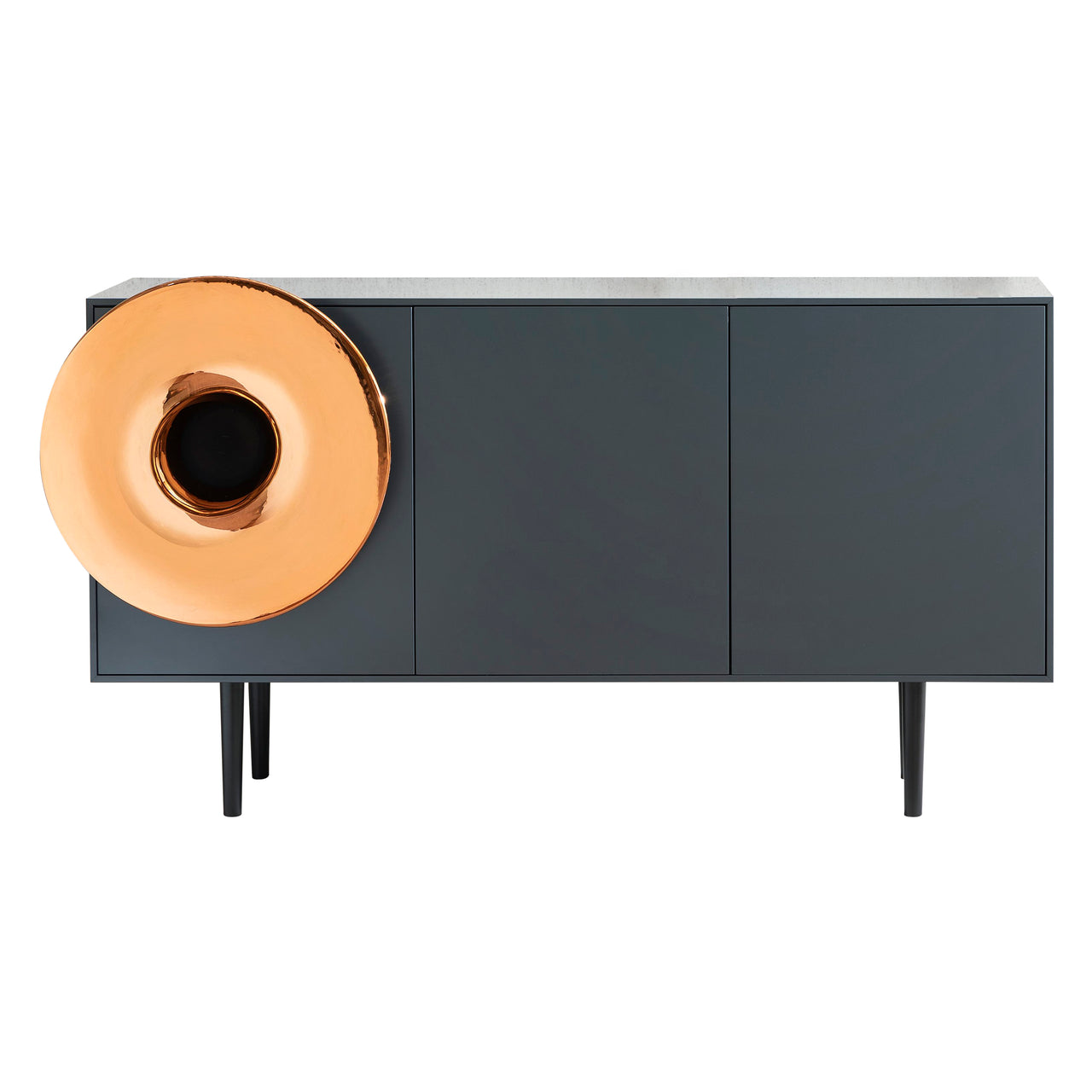 Caruso Large Cabinet: Lacquered Anthracite + Copper