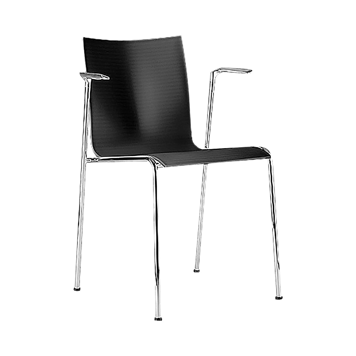 Chairik 113 Armchair: 4-Legs + Plastic + Black