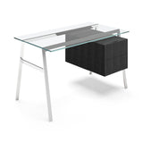 Homework 1 Desk: Double Drawer Right + Chrome + Black Oak + Glass
