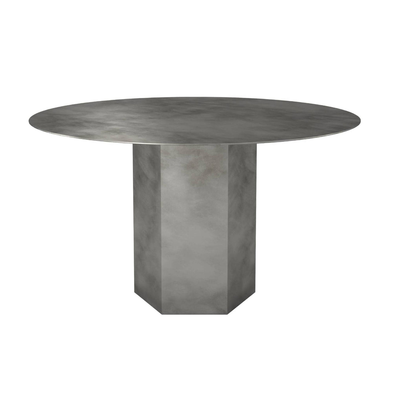 Epic Round Dining Table: Steel + Misty Grey