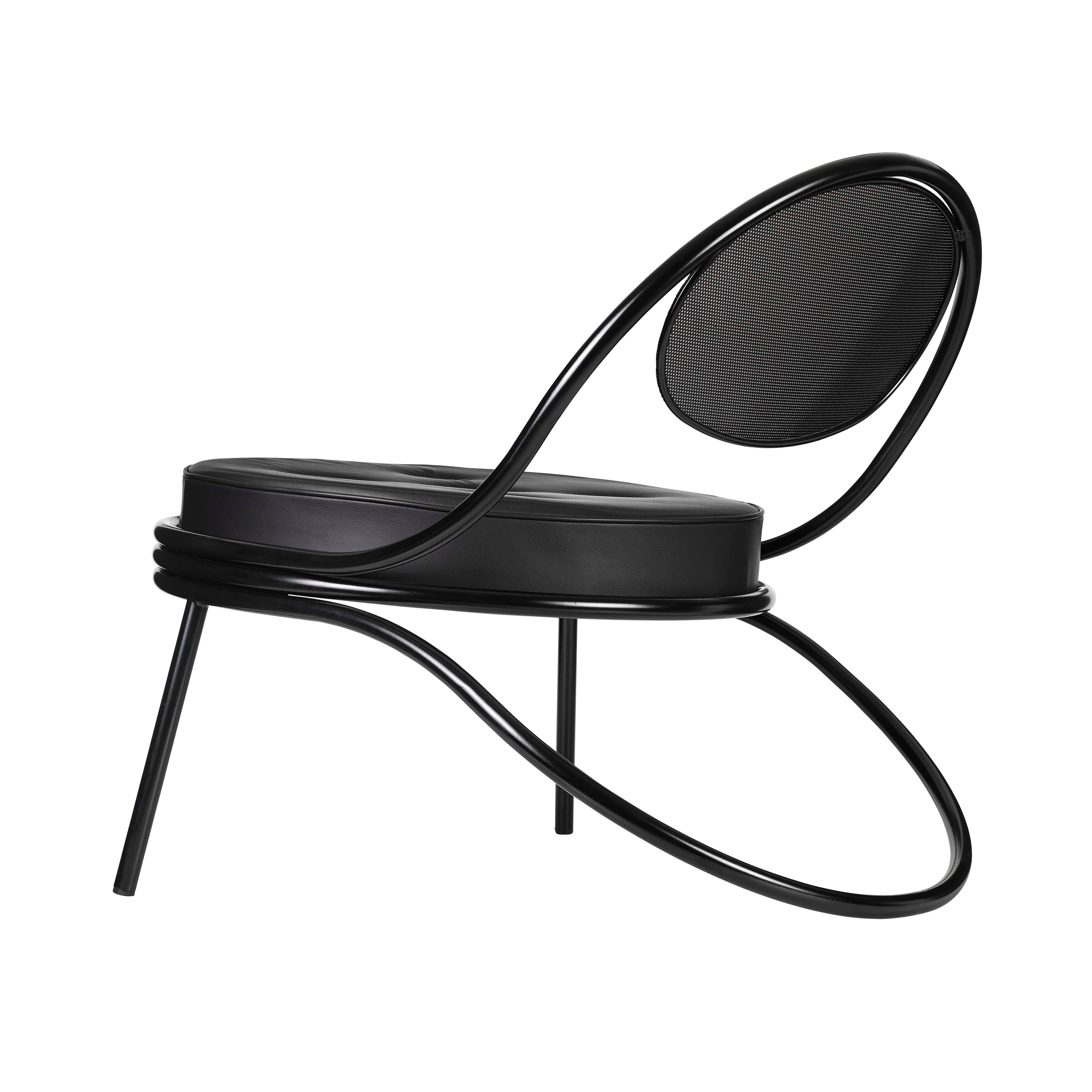 Copacabana Lounge Chair: Seat Upholstered + Black Semi Matt