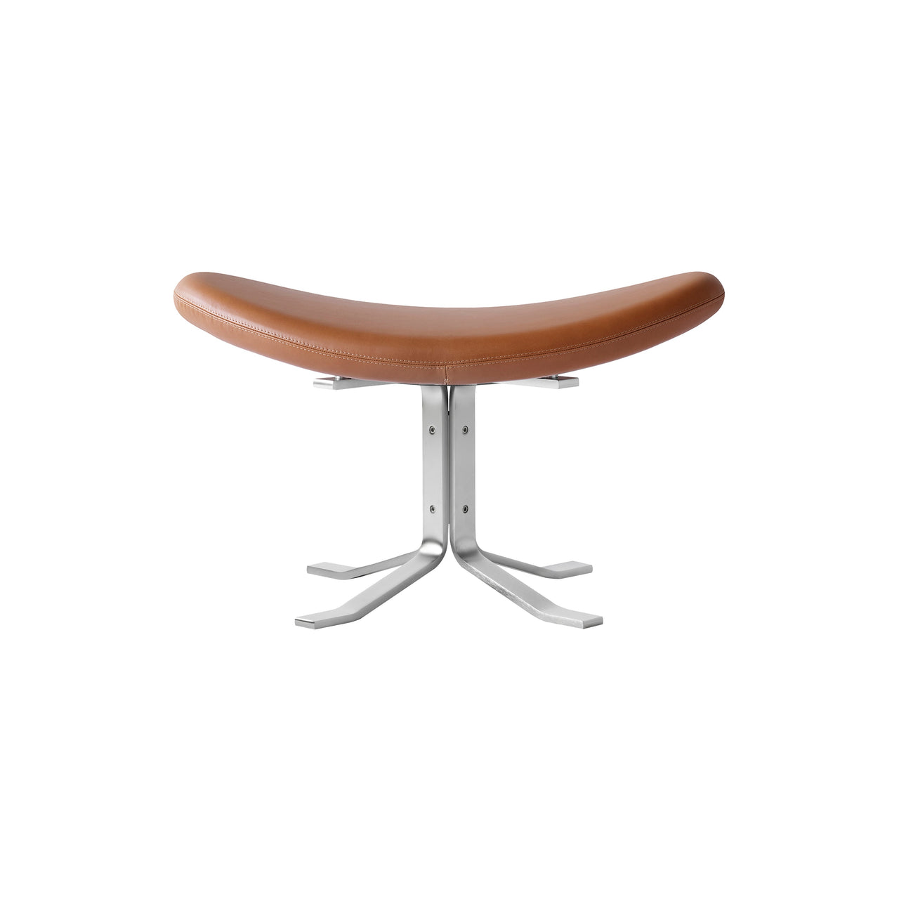 Corona Ottoman: Brushed Chrome