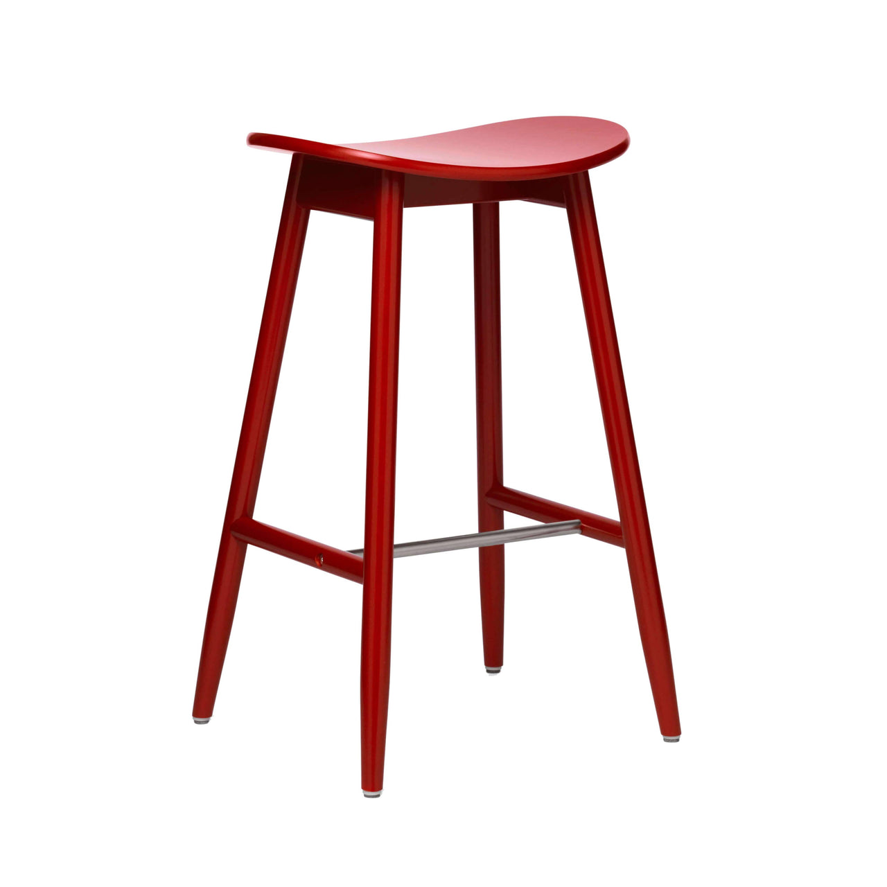 Icha Bar + Counter Stool: Counter + Red Lacquered Beech