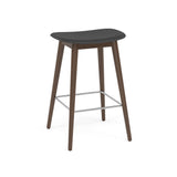 Fiber Bar + Counter Stool: Wood Base + Counter + Stained Dark Brown + Black